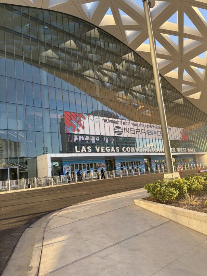 NBAA-BACE banner on the Las Vegas Convention Center West Hall
